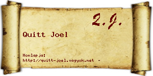 Quitt Joel névjegykártya